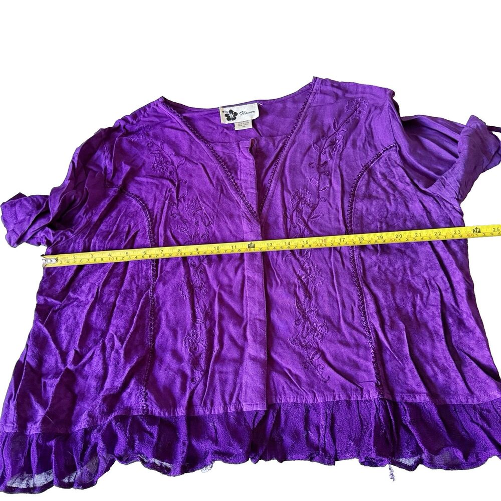 VTG 90s Flower Boho Gypsy Skirt Top Maxi Button Grunge Whimsigoth Purple XL Rayo - Picture 11 of 16